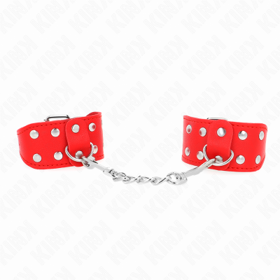 KINK - PULSEIRAS COM LINHA DUPLA DE PREGOS AJUSTÃVEIS VERMELHO - D-241003 - Dona Pimenta