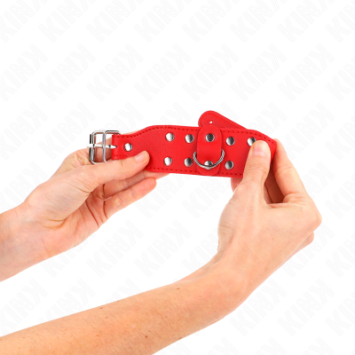 KINK - PULSEIRAS COM LINHA DUPLA DE PREGOS AJUSTÃVEIS VERMELHO - D-241003 - Dona Pimenta