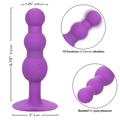 CALEXOTICS - FIRST TIME PLUG ANAL SONDA TRIPLA DE CONTAS 10 VIBRAÃÃES ROXO - D-241415 - Dona Pimenta