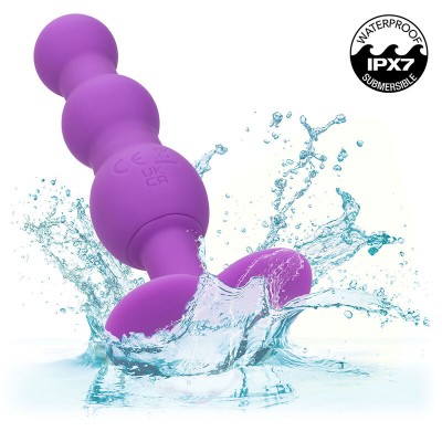 CALEXOTICS - FIRST TIME PLUG ANAL SONDA TRIPLA DE CONTAS 10 VIBRAÃÃES ROXO - D-241415 - Dona Pimenta