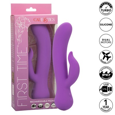 CALEXOTICS - FIRST TIME VIBRADOR PLEASER RECARREGÃVEL ROXO - D-241413 - Dona Pimenta