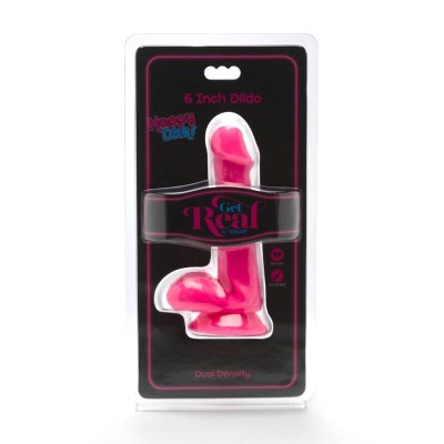 GET REAL - HAPPY DICKS DILDO 12 CM BOLAS ROSA - D-234587 - Dona Pimenta