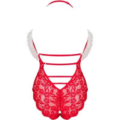 LIVCO CORSETTI FASHION - BODY FEMININO DE RENDA SANTA SEM COSTURA NATAL S/M - D-241534 - Dona Pimenta