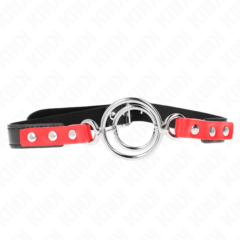 KINK - GAG COM MÃLTIPLOS O-RINGS 4 / 4,8 CM VERMELHO 38 X 56 CM - D-240832 - Dona Pimenta