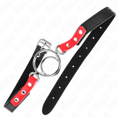 KINK - GAG COM MÃLTIPLOS O-RINGS 4 / 4,8 CM VERMELHO 38 X 56 CM - D-240832 - Dona Pimenta