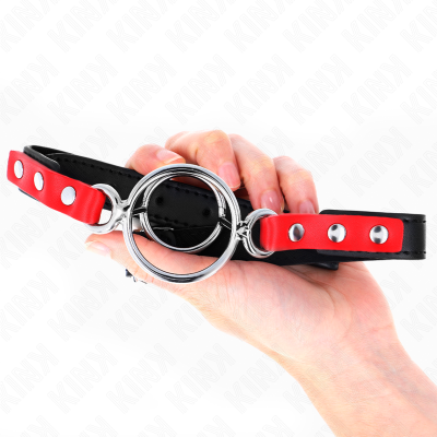 KINK - GAG COM MÃLTIPLOS O-RINGS 4 / 4,8 CM VERMELHO 38 X 56 CM - D-240832 - Dona Pimenta