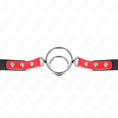 KINK - GAG COM MÃLTIPLOS O-RINGS 4 / 4,8 CM VERMELHO 38 X 56 CM - D-240832 - Dona Pimenta