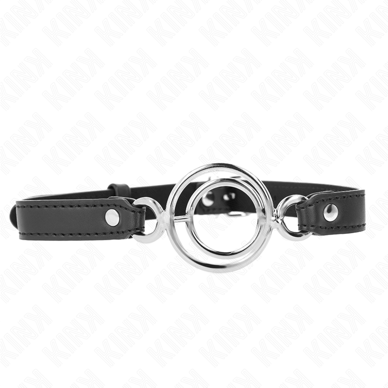 KINK - GAG COM MÃLTIPLOS O-RINGS 5 CM PRETO 63 X 2,5 CM - D-240833 - Dona Pimenta