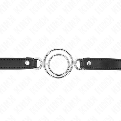 KINK - GAG COM MÃLTIPLOS O-RINGS 5 CM PRETO 63 X 2,5 CM - D-240833 - Dona Pimenta