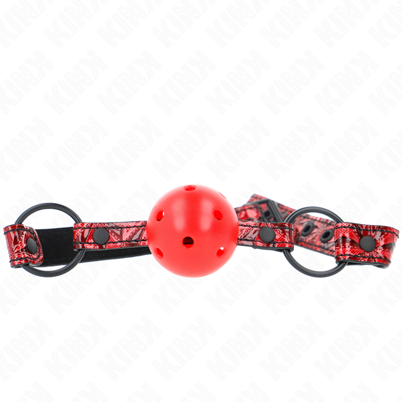 KINK - BOLA PADRÃO DIAMANTE 4,5 CM GAG MODELO 1 64,5 CM AJUSTÁVEL 42-60 CM - D-240849 - Dona Pimenta