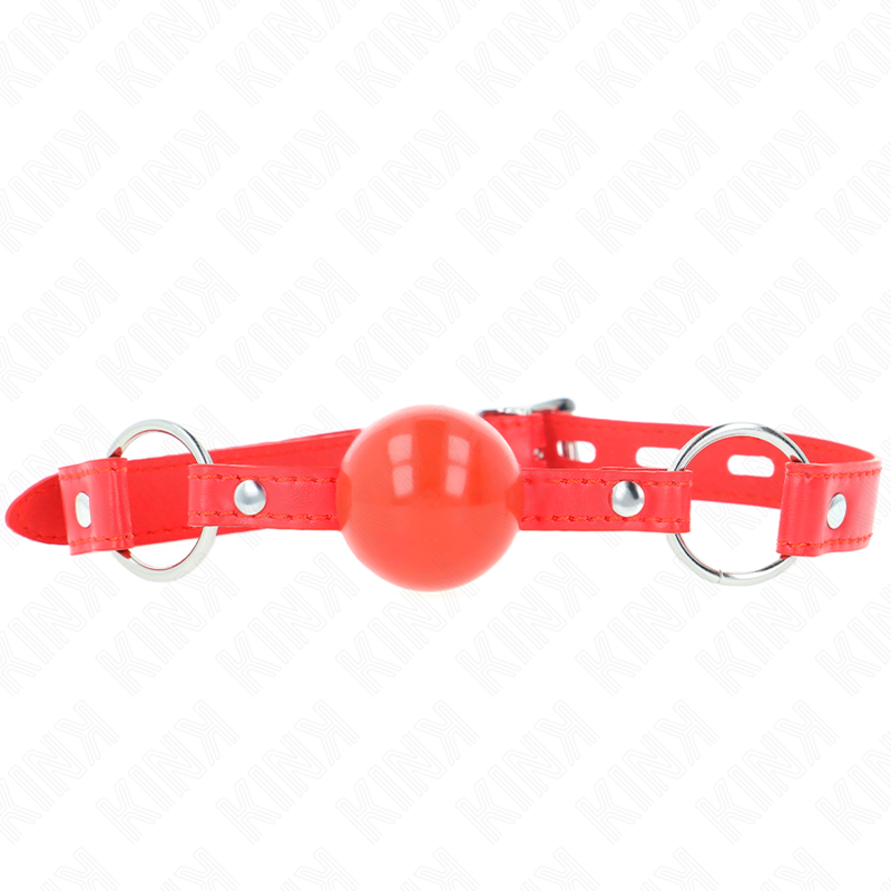 KINK - MORDAÇA BOLA TPE 4 CM COM FECHADURA ROJO 60 x 2 CM - D-240863 - Dona Pimenta