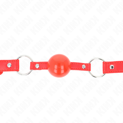 KINK - MORDAÇA BOLA TPE 4 CM COM FECHADURA ROJO 60 x 2 CM - D-240863 - Dona Pimenta