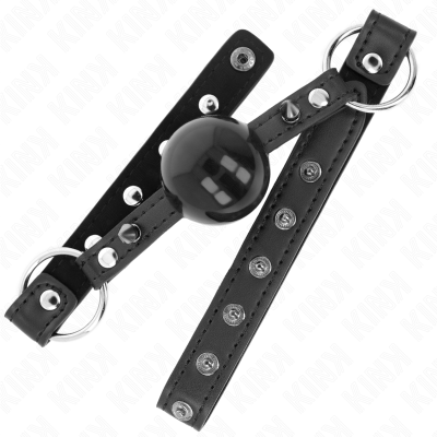 KINK - MORDAÇA BOLA 4 CM COM PONTA REBITE E SNAP LOCK 65 x 2 CM - D-240867 - Dona Pimenta