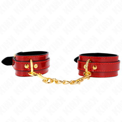 KINK - PUNHOS JOANNA ANGEL VERMELHO AJUSTÁVEL COM CORRENTE DE OURO 16,5-26 CM X 4 CM - D-241001 - Dona Pimenta