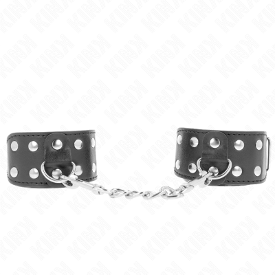 KINK - PULSEIRAS COM LINHA DUPLA DE PREGOS AJUSTÁVEIS PRETOS - D-241004 - Dona Pimenta