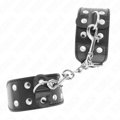 KINK - PULSEIRAS COM LINHA DUPLA DE PREGOS AJUSTÁVEIS PRETOS - D-241004 - Dona Pimenta