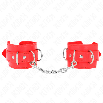 KINK - 3 RETENÇÕES DE PULSO D-RING AJUSTÁVEIS VERMELHO 17,5-25 CM X 6 CM - D-241015 - Dona Pimenta