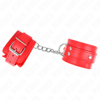 KINK - 3 RETENÇÕES DE PULSO D-RING AJUSTÁVEIS VERMELHO 17,5-25 CM X 6 CM - D-241015 - Dona Pimenta