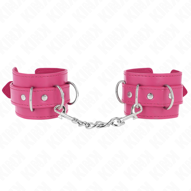 KINK - 3 RETENÇÕES DE PULSO D-RING AJUSTÁVEIS ROSA 17,5-25 CM X 6 CM - D-241016 - Dona Pimenta