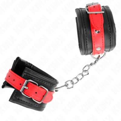 KINK - PULSO PRETO COM CINTO VERMELHO AJUSTÁVEL 17-28 CM X 6 CM - D-241017 - Dona Pimenta