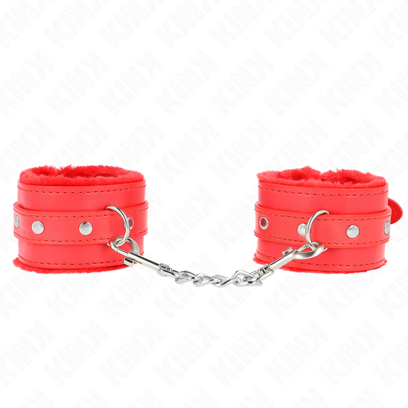 KINK - PULSO PREMIUM FORRO DE PELE VERMELHO COM CINTO VERMELHO AJUSTÁVEL 17-29 CM X 6 CM - D-241020 - Dona Pimenta