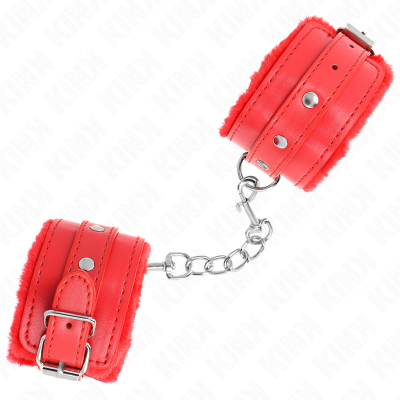 KINK - PULSO PREMIUM FORRO DE PELE VERMELHO COM CINTO VERMELHO AJUSTÁVEL 17-29 CM X 6 CM - D-241020 - Dona Pimenta