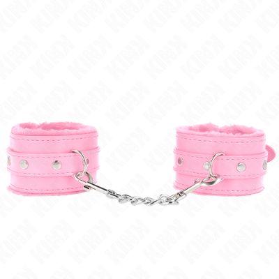 KINK - PULSO PREMIUM FORRO DE PELE ROSA COM CINTO ROSA AJUSTÁVEL 17-29 CM X 6 CM - D-241021 - Dona Pimenta