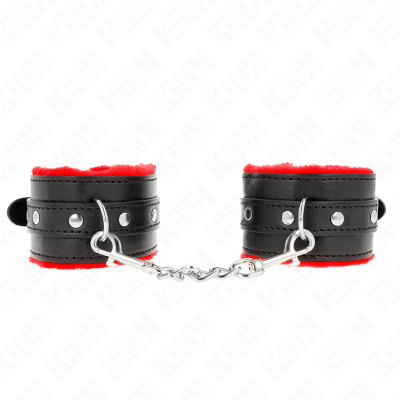 KINK - PULSO PREMIUM FORRO DE PELE VERMELHO COM CINTO PRETO AJUSTÁVEL 17-29 CM X 6 CM - D-241025 - Dona Pimenta