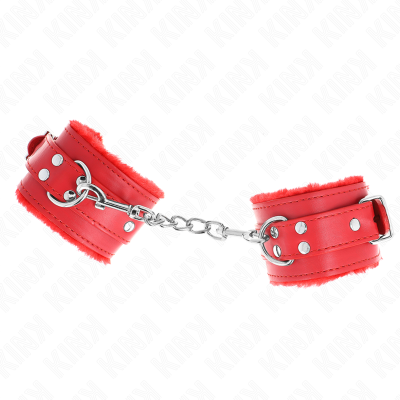 KINK - PULSO FORRO DE PELE VERMELHO COM CINTO VERMELHO AJUSTÁVEL 17-29 CM X 6 CM - D-241028 - Dona Pimenta