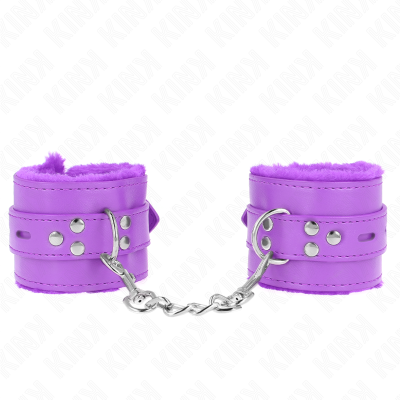 KINK - PULSO FORRO DE PELE COM FUROS QUADRADOS ROXO E CINTO ROXO AJUSTÁVEL 17-29 CM X 6 CM - D-241031 - Dona Pimenta