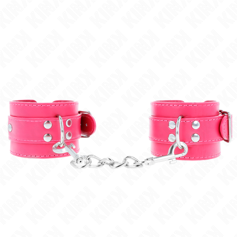 KINK - PUNHOS RASPBERRY ROSE COM FORRO RASPBERRY ROSE AJUSTÁVEL 20-28 CM X 5,5 CM - D-241036 - Dona Pimenta