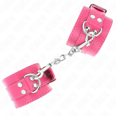 KINK - PUNHOS RASPBERRY ROSE COM FORRO RASPBERRY ROSE AJUSTÁVEL 20-28 CM X 5,5 CM - D-241036 - Dona Pimenta