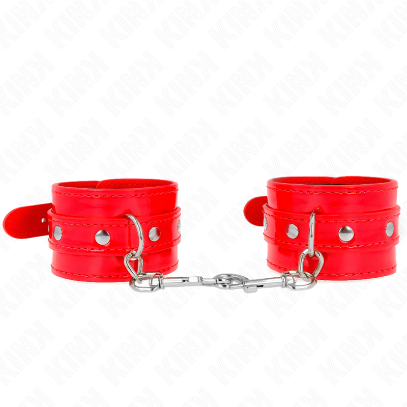 KINK - PUNHOS DE MÃO BRILHANTE VERMELHO AJUSTÁVEL 23-33 CM - D-241082 - Dona Pimenta