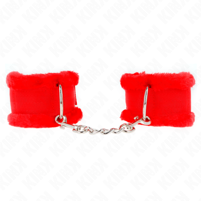 KINK - PULSO FORRO PELUDO VERMELHO AJUSTÁVEL 17-31 CM X 7 CM - D-241096 - Dona Pimenta