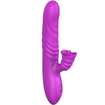 ARMONY - VIBRADOR MULTIFUNO ANGELIA COM LÃNGUA ESTIMULANTE EFEITO CALOR VIOLETA - D-238182 - Dona Pimenta