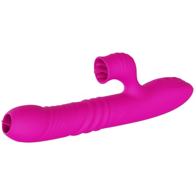 ARMONY - FANNY MULTIFUNÇÃO VIBRADOR DE LÃNGUA DUPLA FÃCSIA EFEITO CALOR - D-238185 - Dona Pimenta