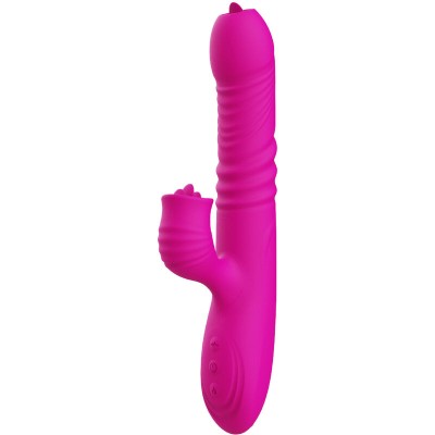 ARMONY - FANNY MULTIFUNÇÃO VIBRADOR DE LÃNGUA DUPLA FÃCSIA EFEITO CALOR - D-238185 - Dona Pimenta