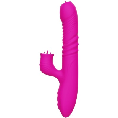 ARMONY - FANNY MULTIFUNÇÃO VIBRADOR DE LÃNGUA DUPLA FÃCSIA EFEITO CALOR - D-238185 - Dona Pimenta