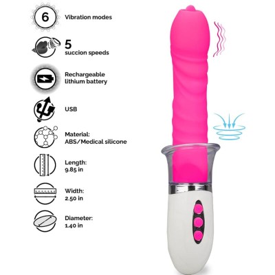 ARMONY - VIBRADOR LIBERTY E IMPULSO COM LÃNGUA - D-238217 - Dona Pimenta