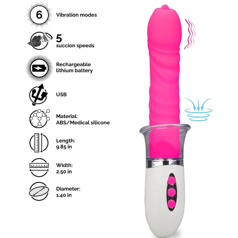 ARMONY - VIBRADOR LIBERTY E IMPULSO COM LÃNGUA - D-238217 - Dona Pimenta