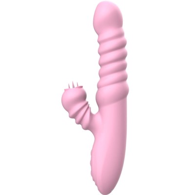 ARMONY - VIBRADOR MULTIFUNÇÃO COM EFEITO DE CALOR ESTIMULANTE DE LÃNGUA ROSA - D-238181 - Dona Pimenta