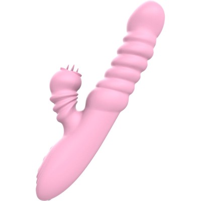 ARMONY - VIBRADOR MULTIFUNÇÃO COM EFEITO DE CALOR ESTIMULANTE DE LÃNGUA ROSA - D-238181 - Dona Pimenta