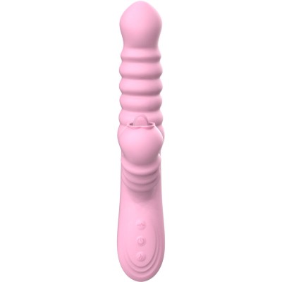 ARMONY - VIBRADOR MULTIFUNÇÃO COM EFEITO DE CALOR ESTIMULANTE DE LÃNGUA ROSA - D-238181 - Dona Pimenta