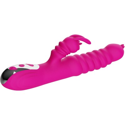 ARMONY - VIBRADOR MULTIFUNCIONAL DE LÃNGUA DUPLA DE COELHO FÃCSIA EFEITO DE CALOR - D-238187 - Dona Pimenta