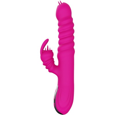 ARMONY - VIBRADOR MULTIFUNCIONAL DE LÃNGUA DUPLA DE COELHO FÃCSIA EFEITO DE CALOR - D-238187 - Dona Pimenta