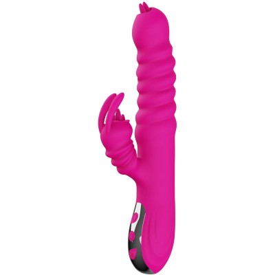 ARMONY - VIBRADOR MULTIFUNCIONAL DE LÃNGUA DUPLA DE COELHO FÃCSIA EFEITO DE CALOR - D-238187 - Dona Pimenta