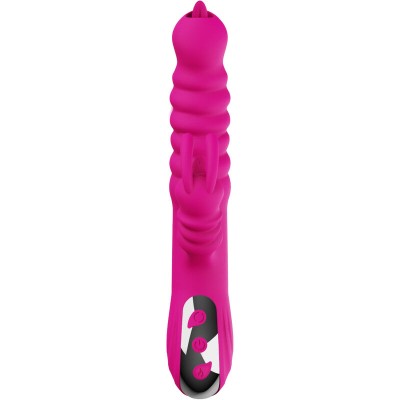 ARMONY - VIBRADOR MULTIFUNCIONAL DE LÃNGUA DUPLA DE COELHO FÃCSIA EFEITO DE CALOR - D-238187 - Dona Pimenta