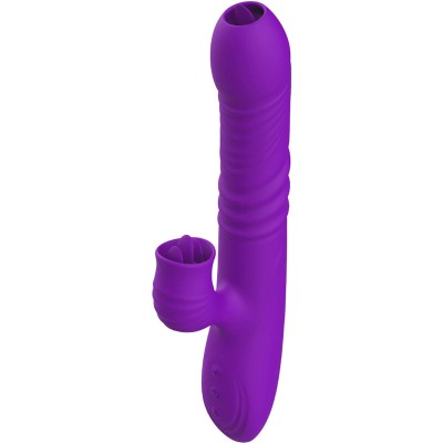 ARMONY - VIBRADOR DE COELHO TOTALMENTE G SPOT COM EFEITO DE CALOR VIOLETA DE LÃNGUA ESTIMULANTE - D-238188 - Dona Pimenta