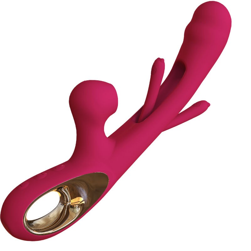 ARMONY - VIBRADOR DE IMPACTO SWING E ESTIMULADOR DUPLO MODELO 2 BORDEAUX - D-238204 - Dona Pimenta