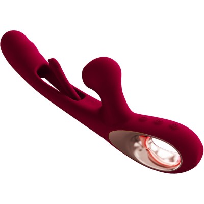 ARMONY - VIBRADOR DE IMPACTO SWING E ESTIMULADOR DUPLO MODELO 2 BORDEAUX - D-238204 - Dona Pimenta